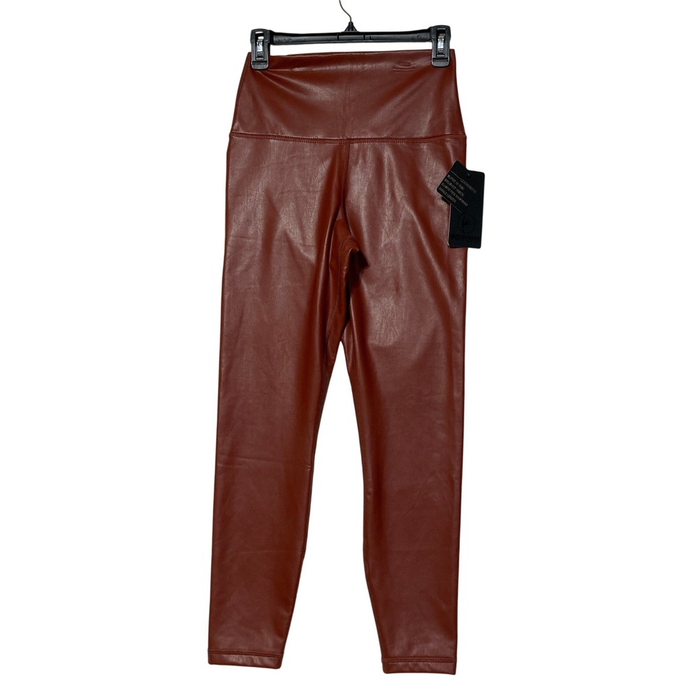 90 Degree Reflex Leatherette‎ Leggings Dark Madder Super Hi Rise Ankle Length M